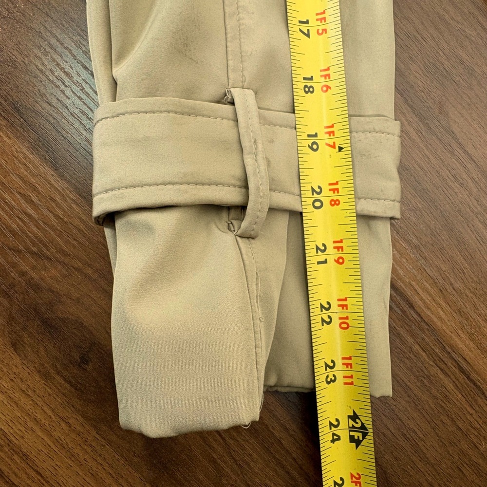 RSQ Cropped Trench Jacket Womens Medium Tan Double Breasted Belted Chic Utility - Picture 7 of 11